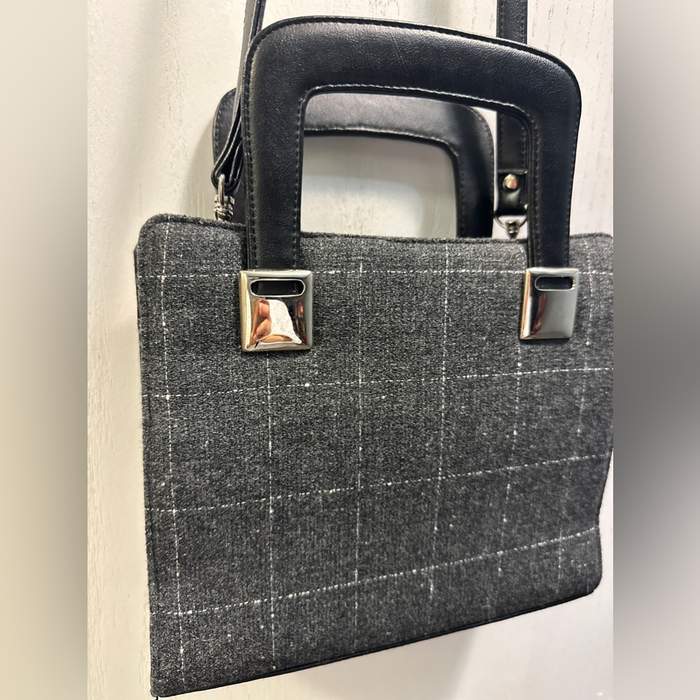 Marlow Handbag. With shoulder strap. gray Plaid. Gently used.